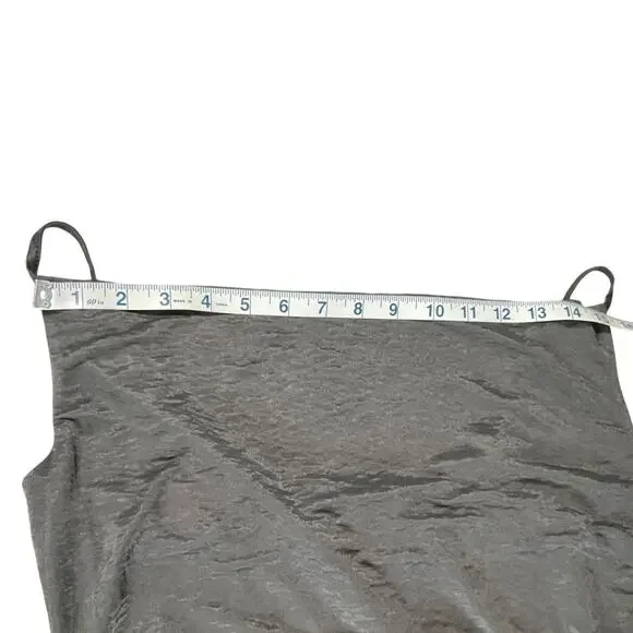 Y2K Evening Bar III Gray Cowl Neck Slip Dress Medium NWT Satin Minimalist Maxi - Picture 6 of 11